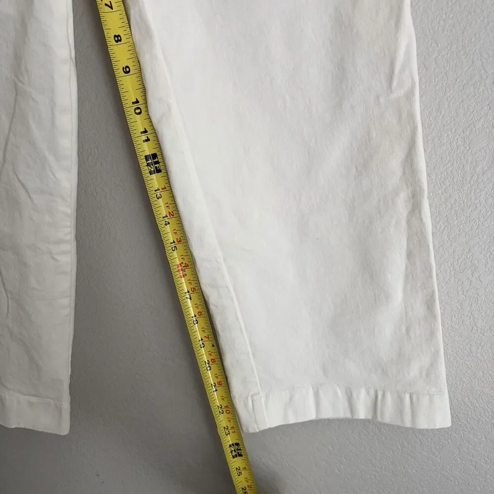 EZRA White Cropped Wide Leg Trousers Size M Made In Korea